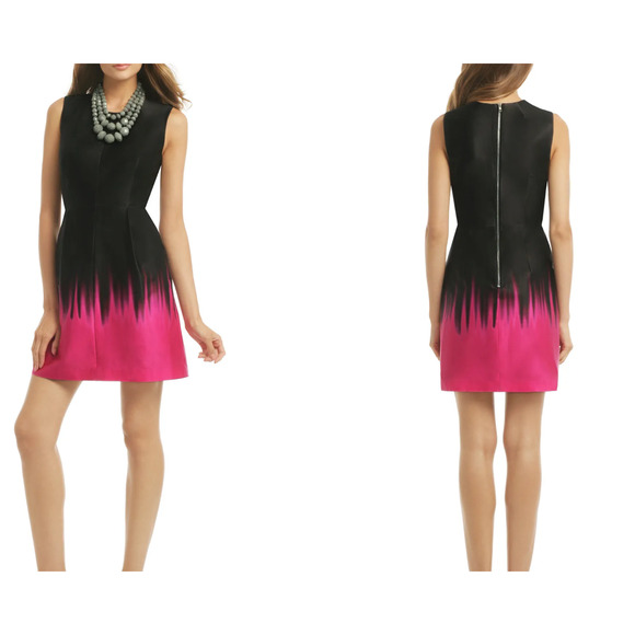 MILLY OMBRE PINK "COCO"‎ SHORT DRESS GLAM SATIN SZ 2 - Picture 1 of 6